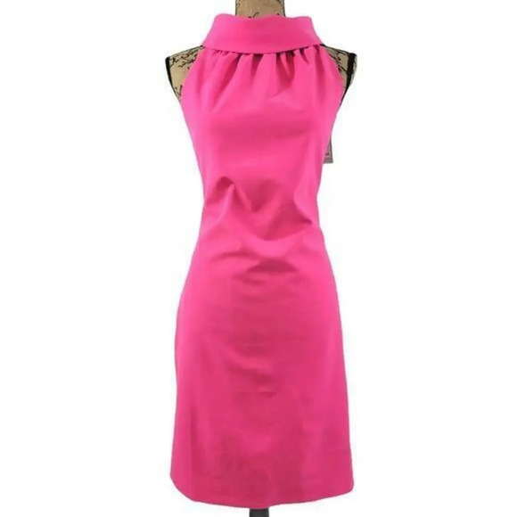 SAIL TO SABLE Womens High Neck Sheath Kneelength Dress Size Medium Pink New - Picture 1 of 12